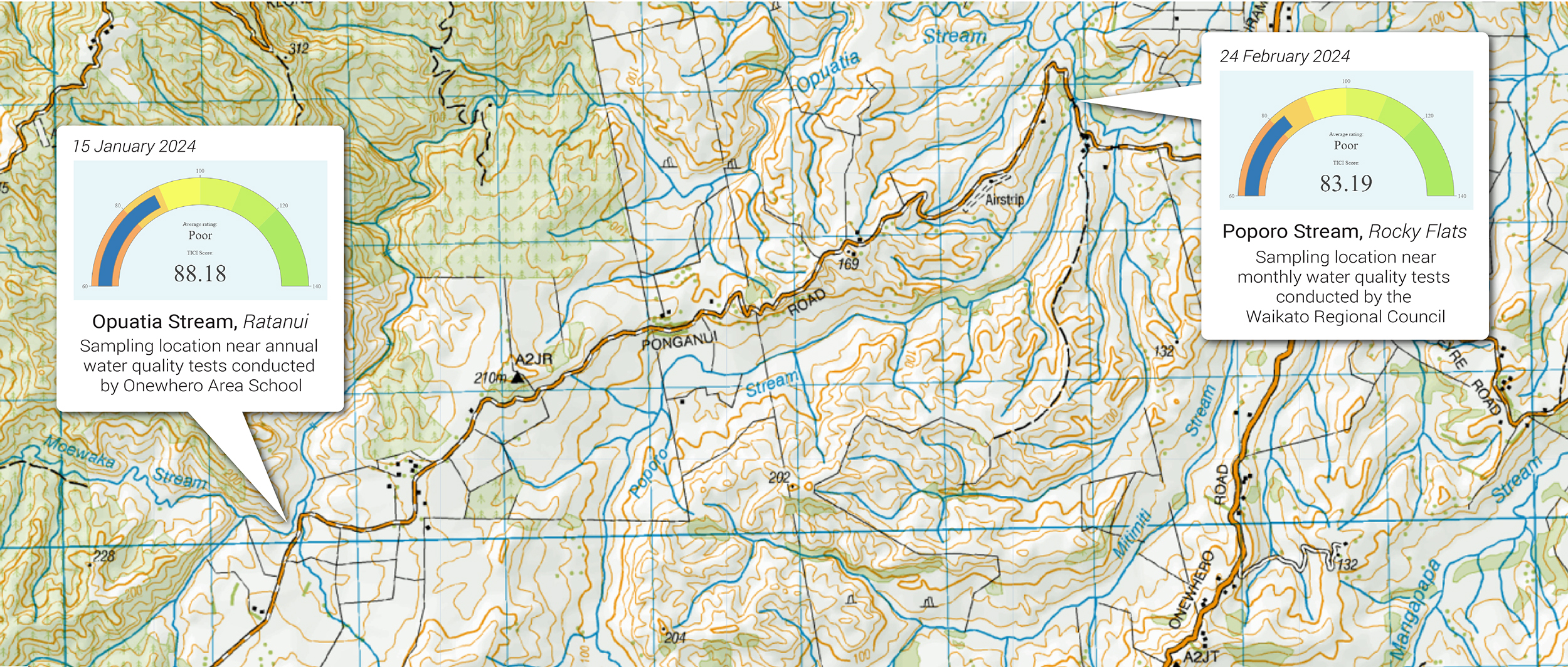 Upper Opuatia Catchment Group eDNA Tests, February 2024
